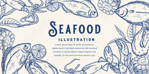 Vintage Seafood Illustration