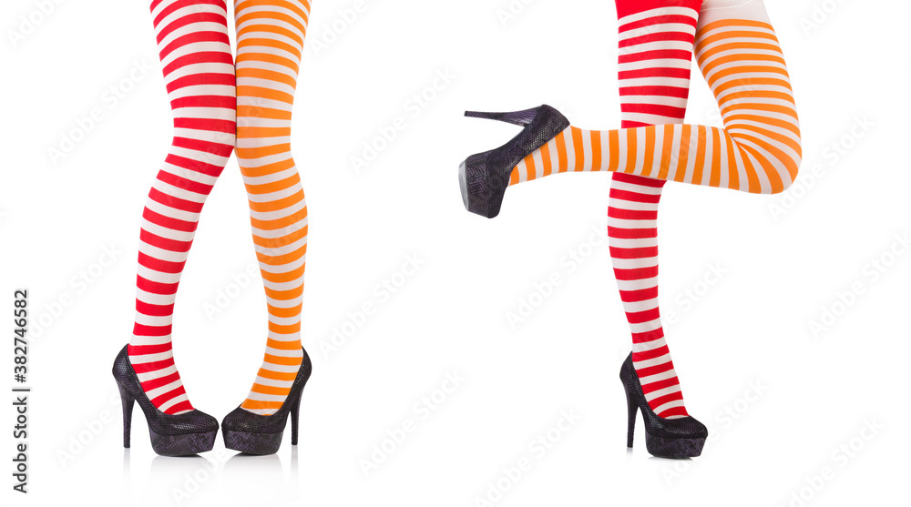 Obraz premium Striped leggings isolated on the white