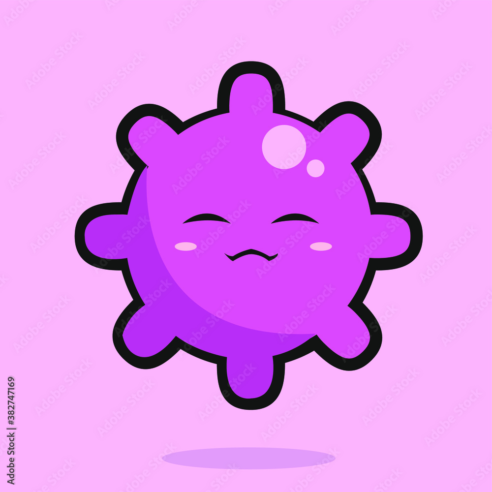 Obraz premium Cute Virus Icon Vector Illustration Concept.