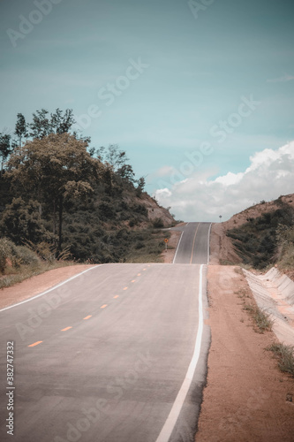 Scenic asphalt road through the valley.