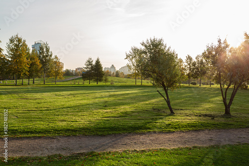 Beautiful panorama of the "300 years park" in early autumn.