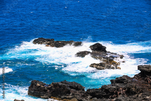 Waves hit the rocks, Maui, Hawaii