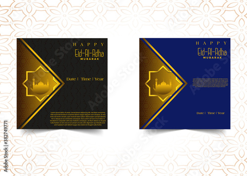 Islamic banners for the needs of Muslim holidays as a greeting on social media or social media posts