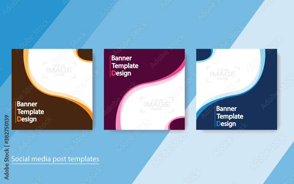 set banner social media post design.