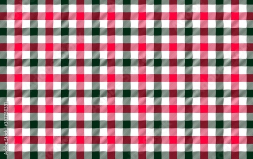 red and white checkered pattern background.