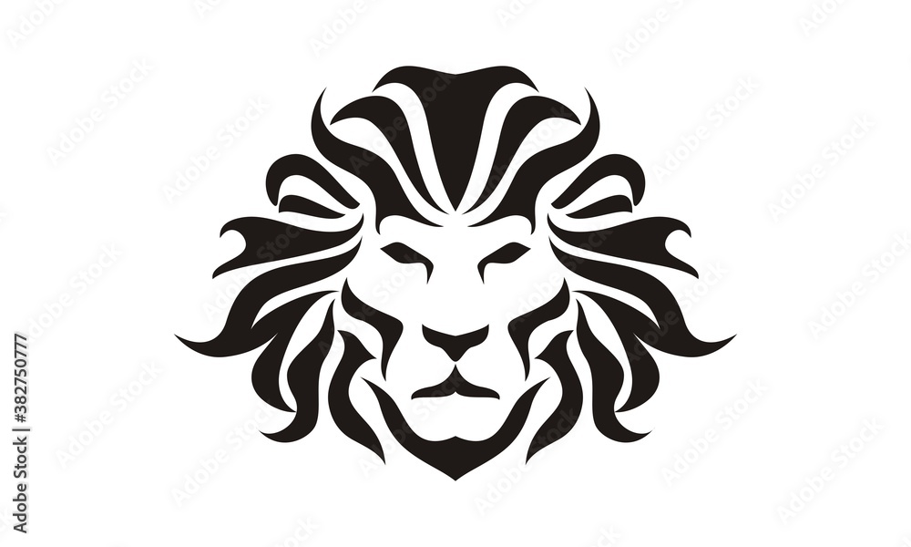 head lion logo design template vector illustration