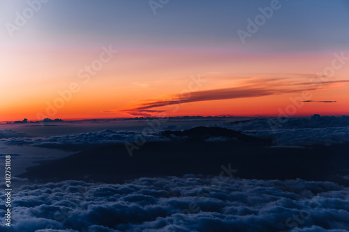 Sunset at Haleakala National Park , Maui, Hawaii