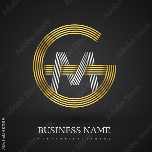 Letter MG linked logo design circle G shape. Elegant gold and silver colored, symbol for your business name or company identity.