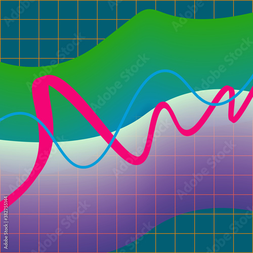 An abstract multicolored wavy line background image.