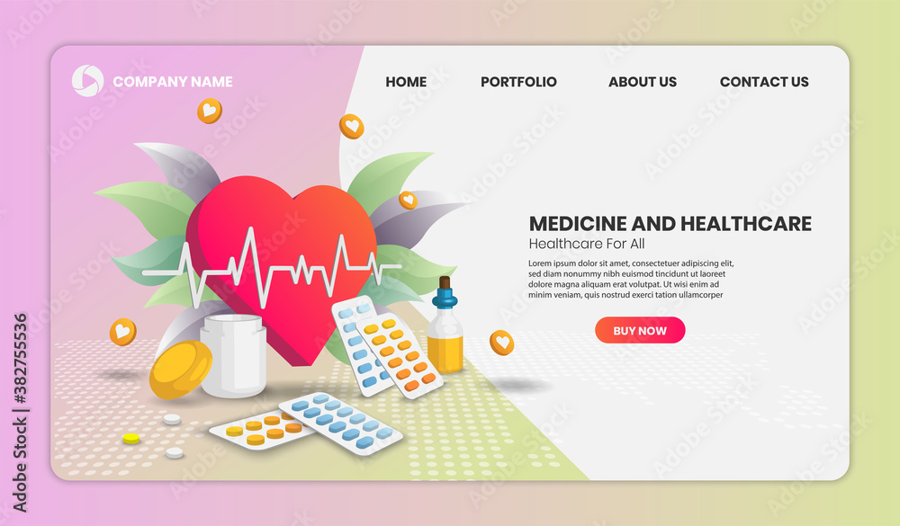 Naklejka premium Online diagnosis concept landing page website illustration.3d Perspective.
