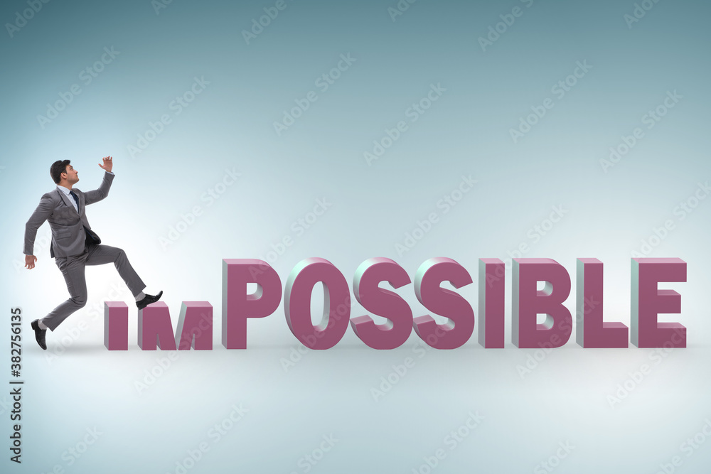 Businessman in impossible business concept