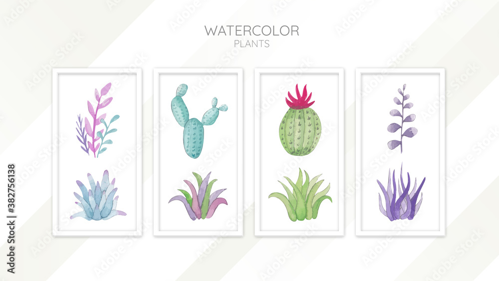watercolor plants