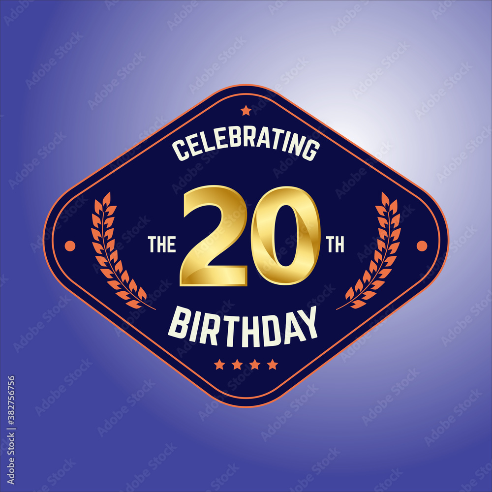 Fototapeta premium 20 Year Anniversary Vector Template Design Illustration