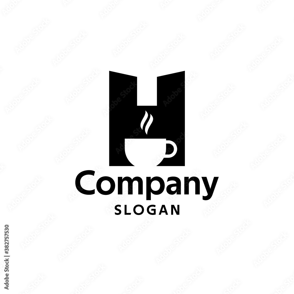 Vector illustration of letter h graphics with coffee cup, great for your coffee business. Vector illustration of letter h graphics with coffee cup, great for your coffee business.