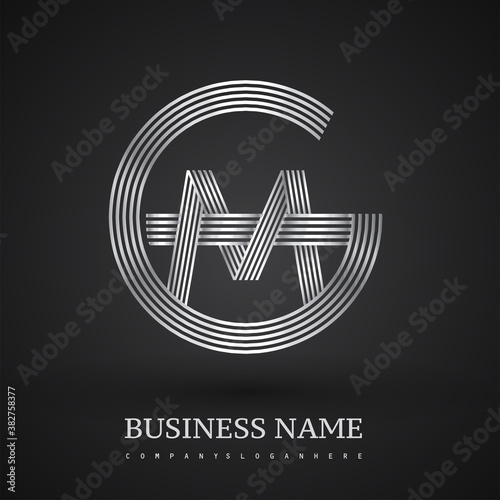 Letter MG logo design circle G shape. Elegant silver colored, symbol for your business name or company identity.
