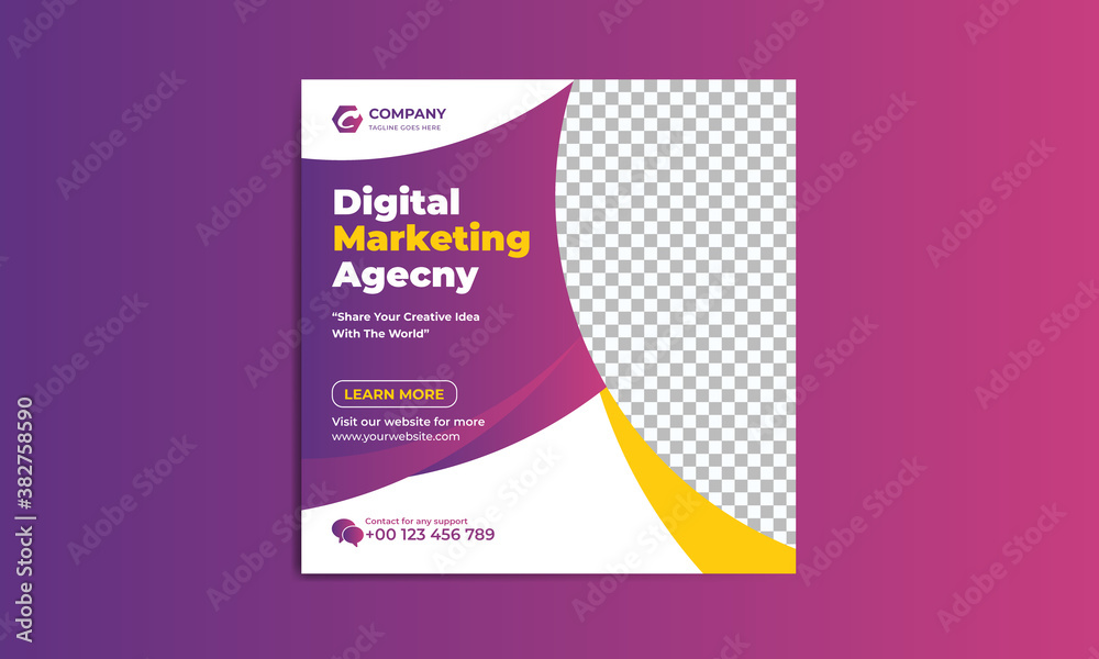 Obraz premium Digital marketing agency social media post, creative marketing, corporate marketing social banner template.