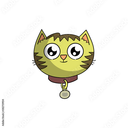 Cute fun cartoon cat portrait