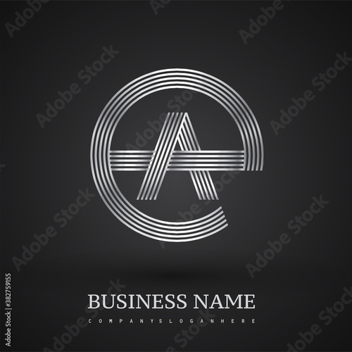 Letter EA logo design circle G shape. Elegant silver colored, symbol for your business name or company identity.