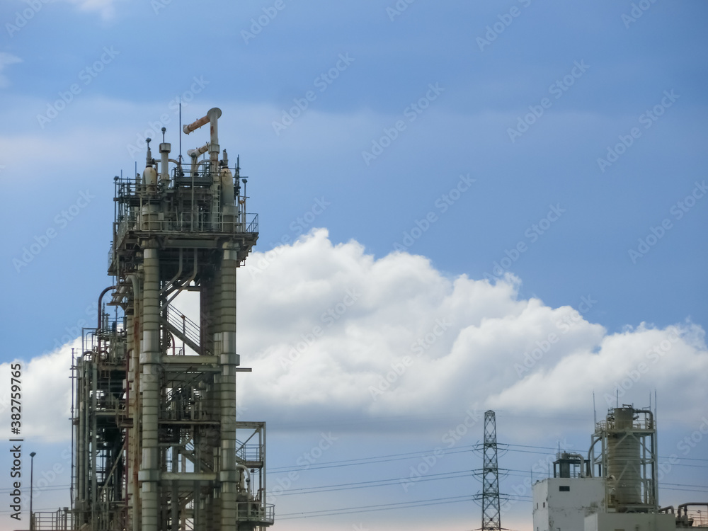 plant petrochemical In the daytime with copy space on top. plant petrochemical In the daytime with copy space on top.