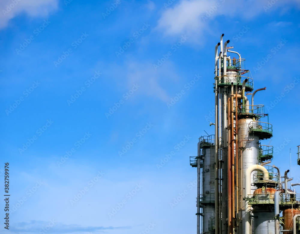 plant petrochemical In the daytime with copy space on top. plant petrochemical In the daytime with copy space on top.