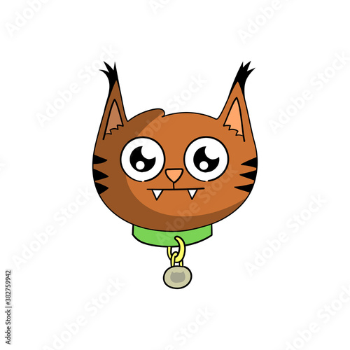 Cute fun cartoon cat portrait