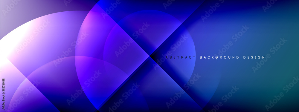 Vector abstract background - circle and cross on fluid gradient with shadows and light effects. Techno or business shiny design templates for text