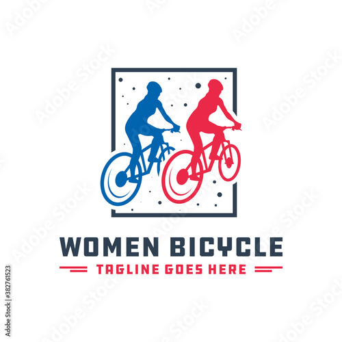 two female cyclists logo