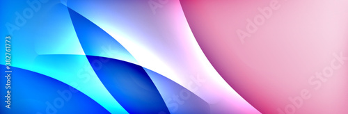 Fluid gradient neon color waves, vector abstract background