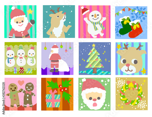 かわいい　クリスマス　アイコンセット