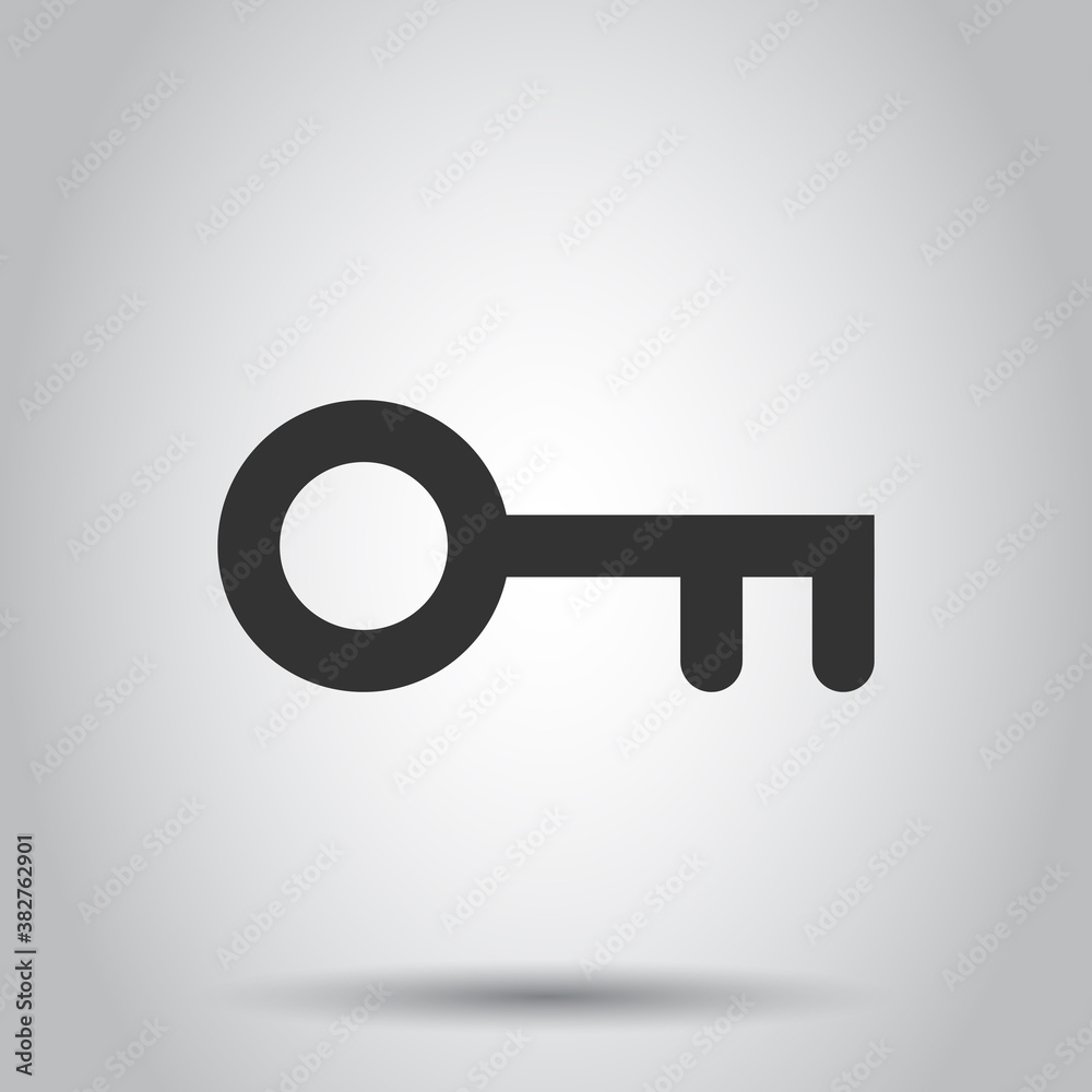 Key icon in flat style. Password vector illustration on white isolated background. Access business concept. Key icon in flat style. Password vector illustration on white isolated background. Access business concept.