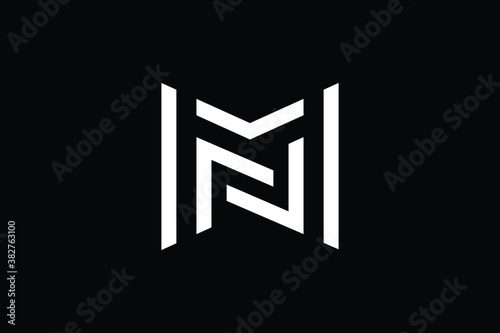 Minimal Innovative Initial MN logo and NM logo. Letter M N NM MN creative elegant Monogram. Premium Business logo icon. White color on black background