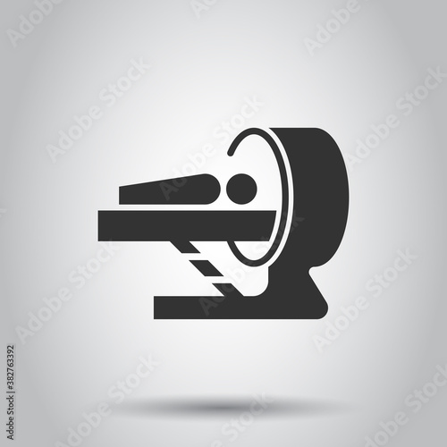 Radiology icon in flat style. Tomography vector illustration on white isolated background. Mri scanner business concept.