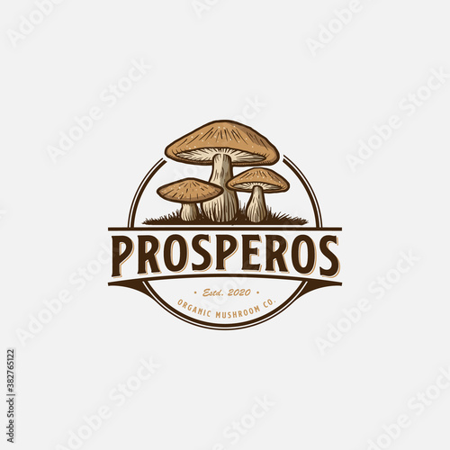 Mushroom Farm Vintage Logo Design Inspiration