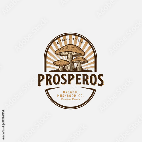 Mushroom Farm Vintage Logo Design Inspiration