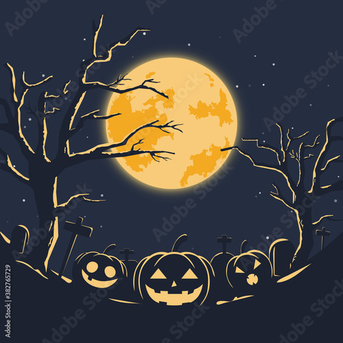 Happy halloween party banner background. Festival celebration poster layout
