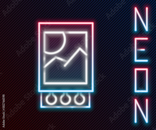 Glowing neon line Open matchbox and matches icon isolated on black background. Colorful outline concept. Vector Illustration.