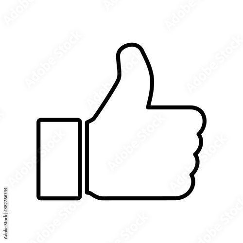 Thumb up icon, like finger vector illustration sign, business social web button