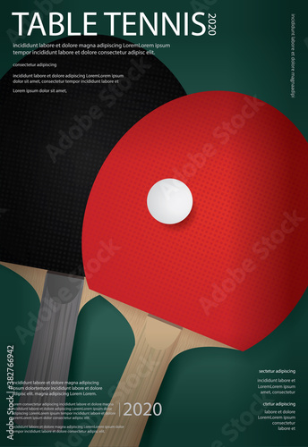 Pingpong Table Tennis Poster Template Vector Illustration