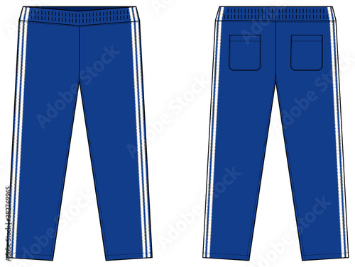 Sports jersey pants vector template illustration / blue and white