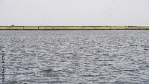 Venice, Italy - Time lapse of flood barriers deployed to leave the city dry during high tide