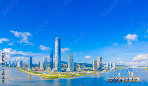 Landscape of Hengqin Free Trade Zone  Zhuhai City  Guangdong Province  China