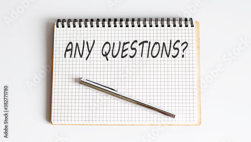 Wallpaper Mural Word Writing Text ANY QUESTIONS. business concept . Torontodigital.ca