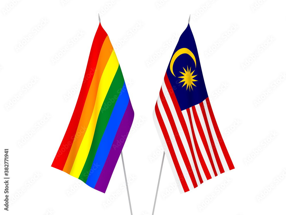 Malaysia and Rainbow gay pride flags