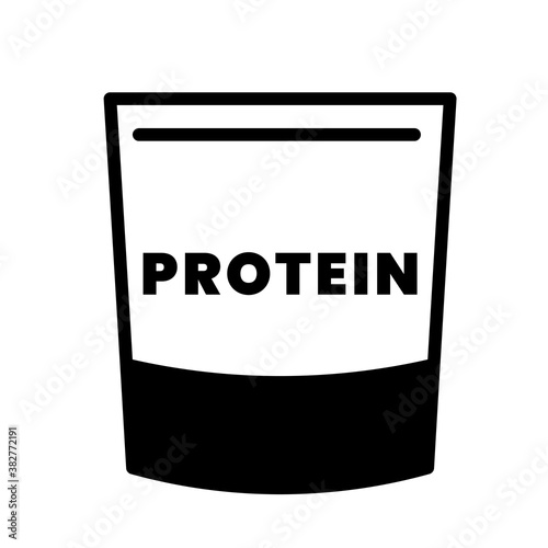 Sports container simple icon for food protein isolated on white background 