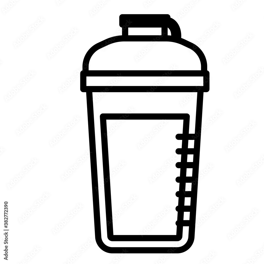 Fitness protein shaker cup simple icon