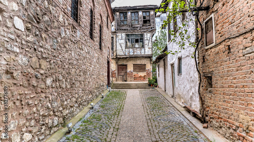 Fototapeta Naklejka Na Ścianę i Meble -  Streets and houses of Tirilye village, in Marmara Sea, Mudanya, Bursa.