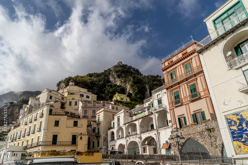 View of Beautiful Amalfi in Amalfi Coast, Campania, Italy