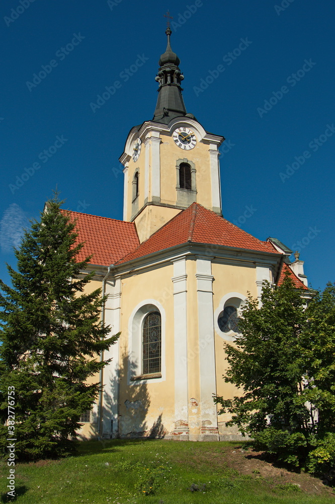 Fototapeta premium Church Sv. Jana Křtitele in Chodová Planá,Plzeň Region,Czech Republic,Europe