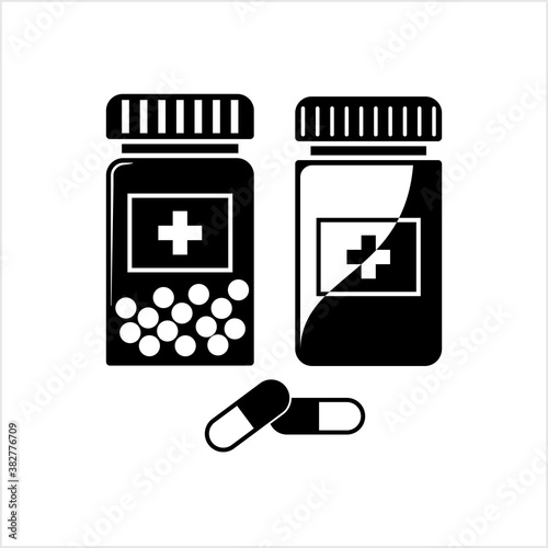 Medicine Pill And Bottle
