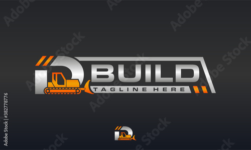 bulldozer letter D logo